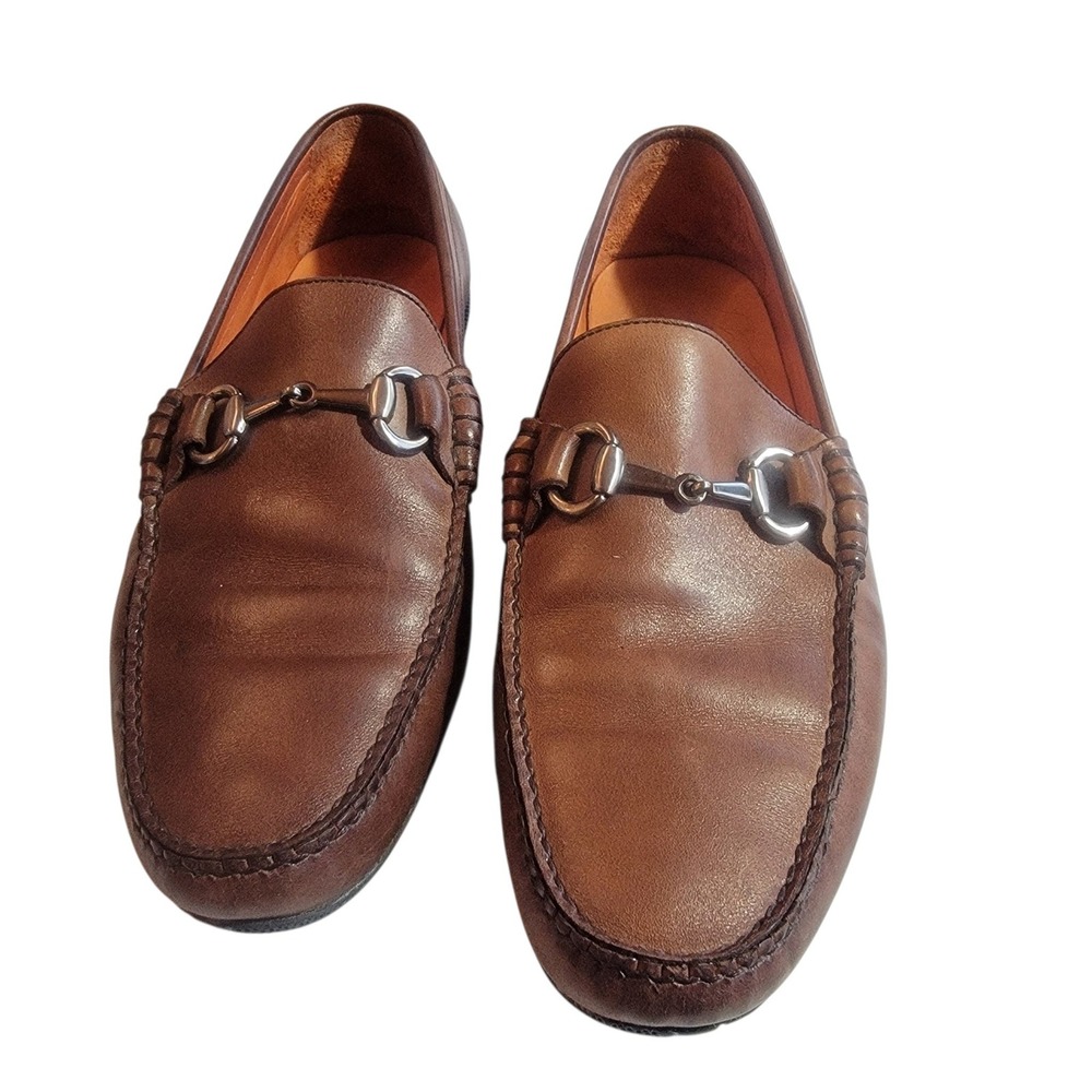 Peter Millar Bit Loafers Driving Shoes Mens 9.5 Brown Leather Good Bit Detail